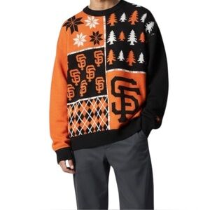 Men 2xl Forever Collectibles San Francisco Giants Orange Black Christmas Sweater